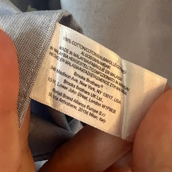 Brooks Brothers Blue Traditional Fit Non Iron Dress Shirt 17 33 100% Cotton - Picture 4 of 4